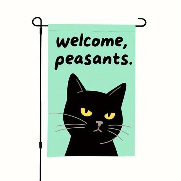 Black Cat Welcome Flag Garden Flag, NEW, Funny - Picture 6 of 6